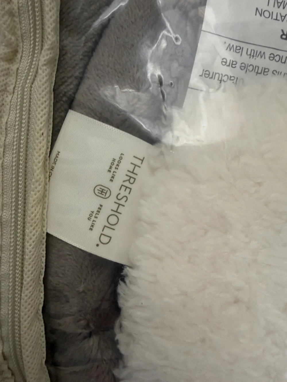 Threshold Faux Shearling Comforter Set - Gray full / queen